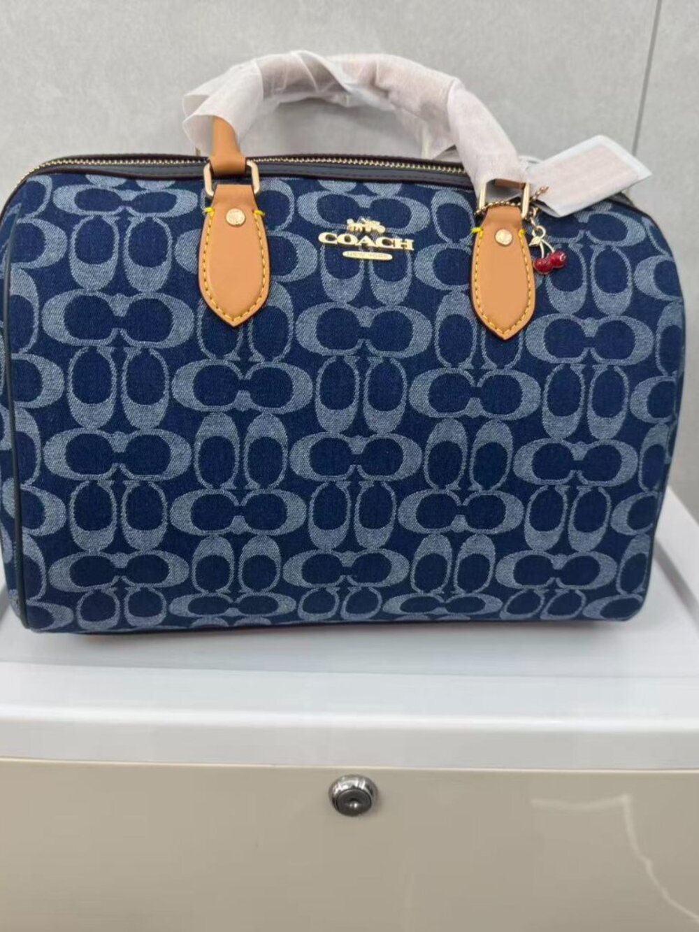 Coach Rowan Satchel Bag In Signature Denim Canvas NWT CY699